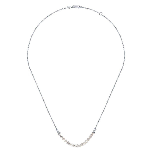 4mm Freshwater Cultured Pearl String Bar Necklace