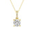 Cushion Cut Moissanite Hidden Halo with Moissanite Bail Fashion Pendant Necklace