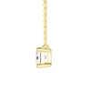 East West Emerald Cut Moissanite Solitaire Necklace