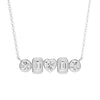 1 CT. Multi Shape Moissanite Bezel Five Stone Fashion Pendant Necklace