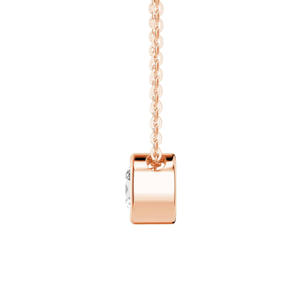 1 CT. Round Cut Moissanite Bezel Set Pendant Necklace