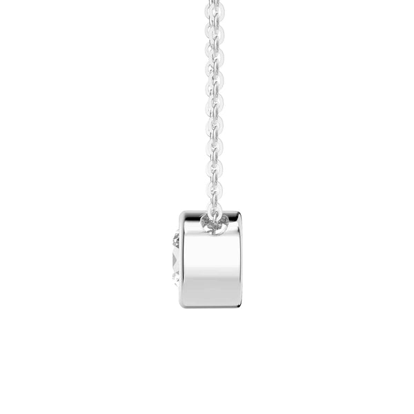 1 CT. Round Cut Moissanite Bezel Set Pendant Necklace