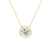 1 CT. Round Cut Moissanite Bezel Set Pendant Necklace