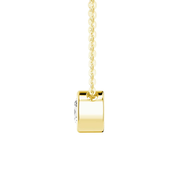 1 CT. Round Cut Moissanite Bezel Set Pendant Necklace