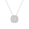 Cushion Cut Pavé Moissanite Halo Pendant Necklace