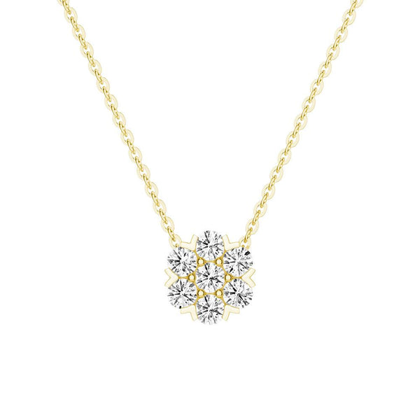 Classic Cluster Flower Moissanite Necklace