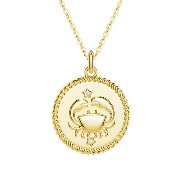 Cancer Constellation Lab Grown Diamond Birthstone Pendant Necklace