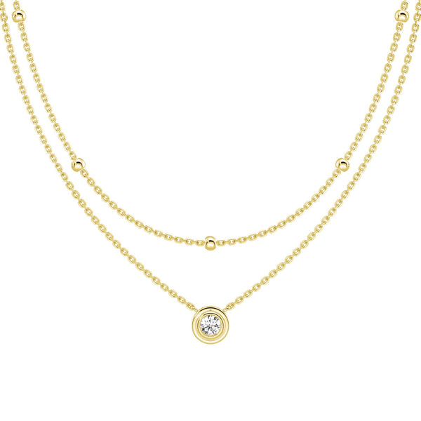 Layered Round Lab Grown Diamond Necklace