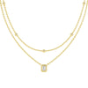 Layered Emerald Cut Lab Grown Diamond Necklace