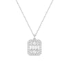 Infinity Halo Lab Grown Diamond Rectangular Cluster Necklace