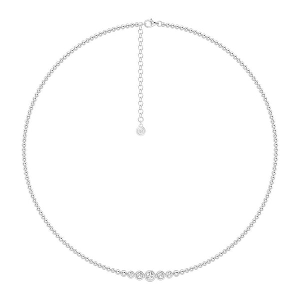 Lab Grown Diamond Five Stone Beaded Necklace