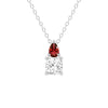 Toi Et Moi Ruby and Cushion Cut Lab Grown Diamond Pendant Necklace