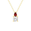 Toi Et Moi Ruby and Cushion Cut Lab Grown Diamond Pendant Necklace