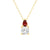 Toi Et Moi Ruby and Cushion Cut Lab Grown Diamond Pendant Necklace