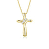Modern Cross Necklace Pendant with Lab Grown Diamond Accents