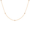Bezel Set Delicate Beaded Chain Necklace