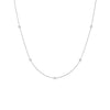 Bezel Set Delicate Beaded Chain Necklace