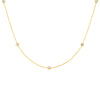Bezel Set Delicate Beaded Chain Necklace