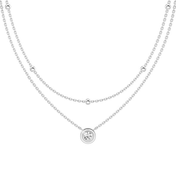 Layered Round Lab Grown Diamond Necklace