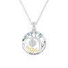 Custom Birthstone "Mom Forever" Tree of Life Necklace with Heart Pendant