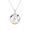 Custom Birthstone "Mom Forever" Tree of Life Necklace with Heart Pendant