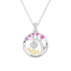 Custom Birthstone "Mom Forever" Tree of Life Necklace with Heart Pendant