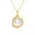 Freshwater Pearl Pendant Necklace with Diamond Floral Halo