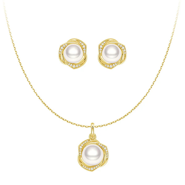 Freshwater Pearl Pendant Necklace And Earrings Set