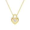 Love Lock Heart Solitaire Moissanite Pendant Necklace And Bracelet Set