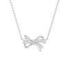 Filigree Bow Edge Moissanite Diamond Necklace