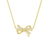 Filigree Bow Edge Moissanite Diamond Necklace