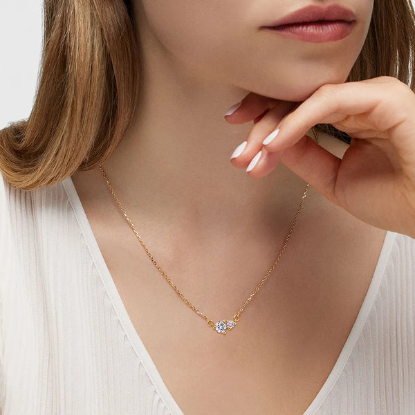 Toi et Moi Moissanite Pendant Necklace