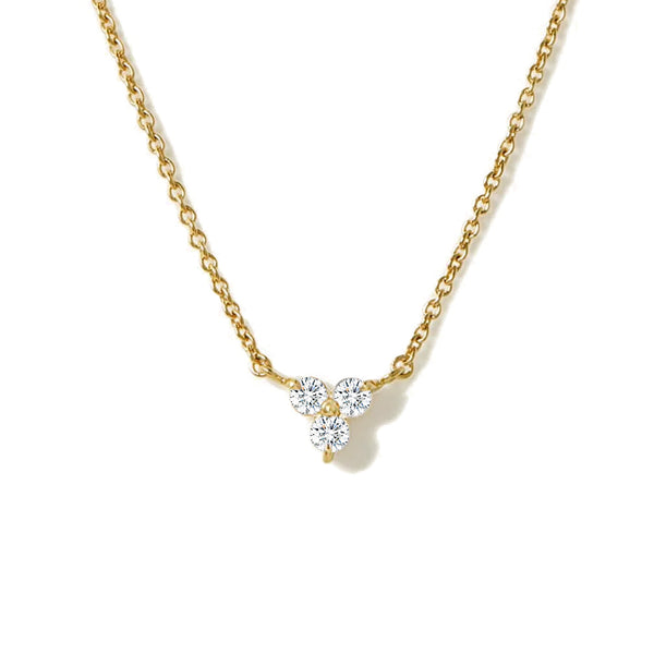 Three Stone Moissanite Pendant Necklace
