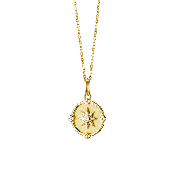 Compass Star Moissanite Pendant Necklace