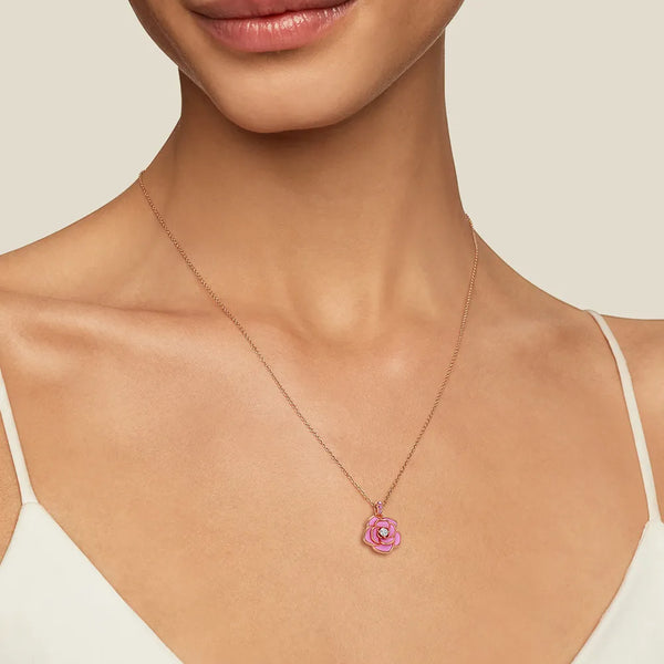 “Blossom of Compassion” Breast Cancer Awareness Pendant Necklace