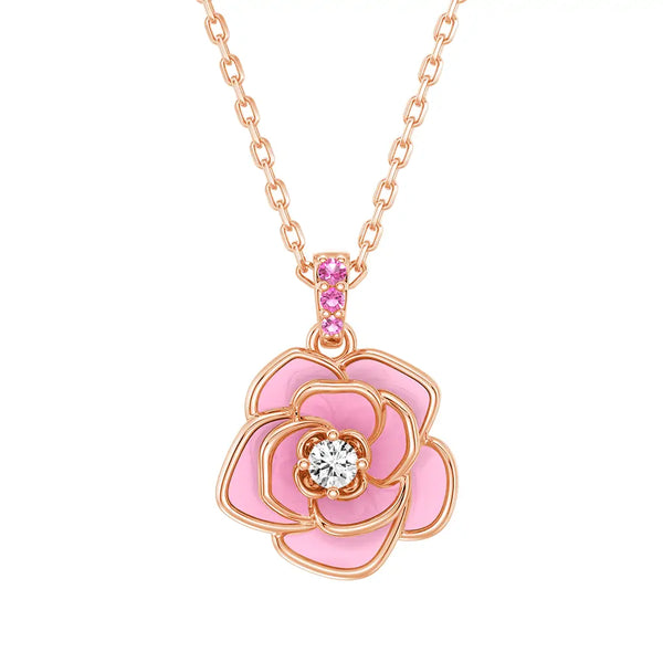 “Blossom of Compassion” Breast Cancer Awareness Pendant Necklace