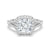 Halo Princess Cut Moissanite Engagement Ring With Split Band