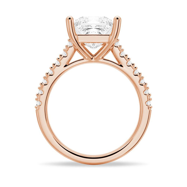 Princess Cut Pavé Moissanite Engagement Ring