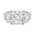 Three Stone Princess Shaped Moissanite Engagement Ring