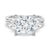 Twisted Band Princess CutThree Stone Moissanite Engagement Ring