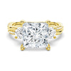Twisted Band Princess CutThree Stone Moissanite Engagement Ring