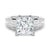 Unique Cinderella Staircase Princess Cut Moissanite Engagement Ring
