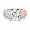 Princess Shaped Three Stone Moissanite Engagement Ring