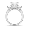 Princess Shaped Three Stone Moissanite Engagement Ring