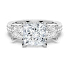 Princess Shaped Three Stone Moissanite Engagement Ring