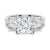 Princess Shaped Three Stone Moissanite Engagement Ring