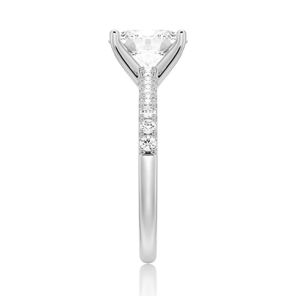 Petite Micropavé Oval Shaped Moissanite Engagement Ring