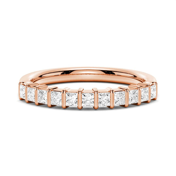 1 CT. Half Eternity Princess Cut Moissanite Ring