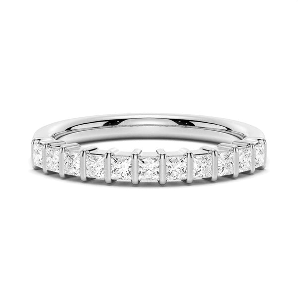 1 CT. Half Eternity Princess Cut Moissanite Ring
