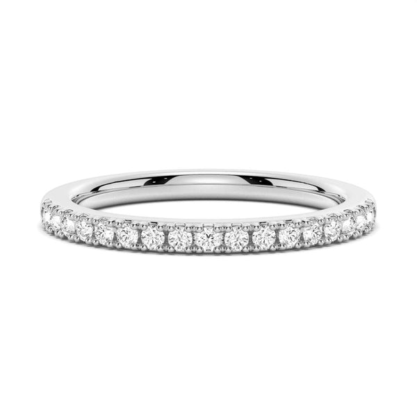 Round Cut Moissanite Ring Set with Matching Wedding Band